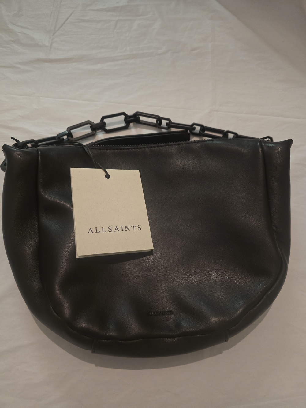 All Saints Black Leather Mini Chain-Bag